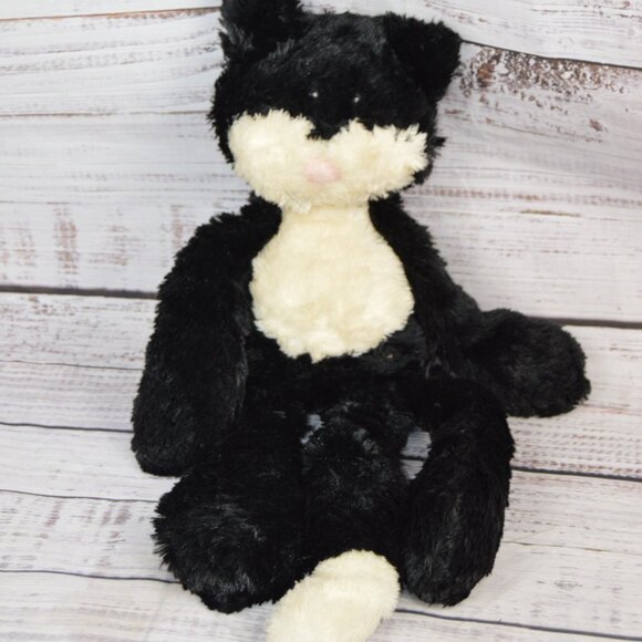 JELLYCAT RETIRED Black & White Pickles Cat with Long Tail 25in GUC READ  Has som - Picture 3 of 12